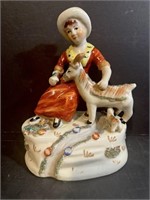 Vintage Lady Figure with Goat