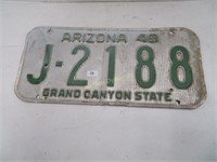 1949 AZ License Plate, collectors purpose only