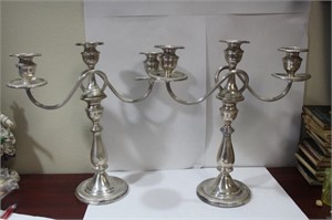 A Pair of Weighte Sterling Candelabra