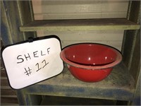 RED ENAMELWARE BOWL