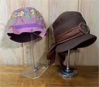 Two Vintage Early Ladies Hat With Stands