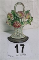 Vintage Cast Iron 'Flower Vase' Door Stop(R1)