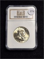 1962D Ben Franklin Half Dollar NGC MS64FBL