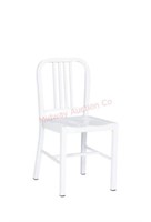Industrial White Metal Indoor Dining Chair (Set