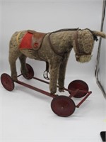 UNIQUE EARLY DONKEY CHILDS RIDING TOY 28 IN LONG