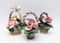 Nice Italian Capodimonte Flower Baskets