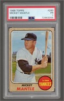 Mickey Mantle 1968 Topps #280 PSA Grade 1