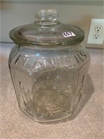 Planters Peanuts Glass Store Counter Jar 5 cent