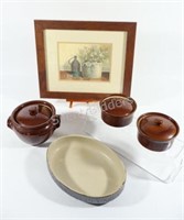MOIRA Stoneware Pottery Crock Pot & Soup Bowls