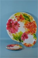 Nicole Miller Home Flowers Melamie Platter & Plate