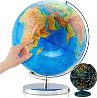 *Illuminated Globe of the World with Stand - 13in