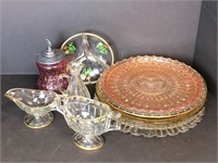 Collection of Vintage Glass Serving Pieces