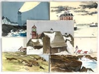 (5) Charles Frederick Wiley Watercolor Paintings