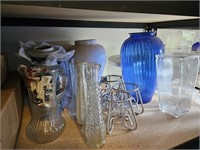 Glass vases, Christmas totes and Christmas