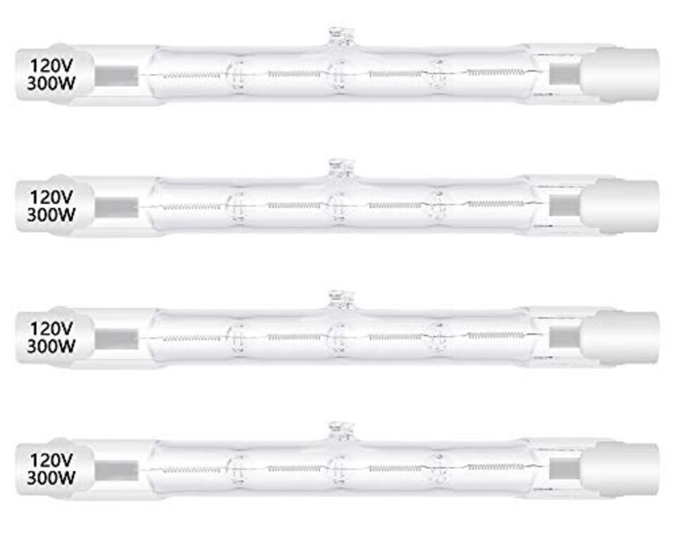 4 Pack Halogen R7S 118mm T3 300W Dimmable 4500lm