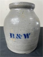 B & W Stoneware Crock