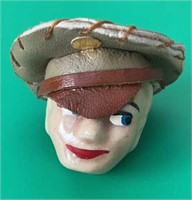 WWII Era ELZAK Ceramic Soldier Brooch