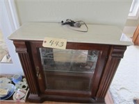 30 x 11 x 29 marble top lighted cabinet