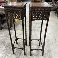 Pair of Late 20th Century Chinese Bamboo Style Sta