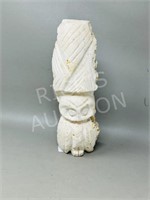 carved coral statue - 10" tall