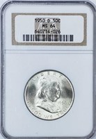 1950-D Franklin Silver Half Dollar NGC MS-64