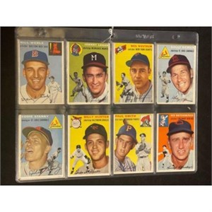 (21) 1954 Topps Baseball Cards Mixed Grade
