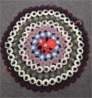 Handmade Circular Folk Art Penny Rug Table Mat