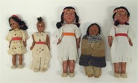 Lot of 5 Native American Dolls