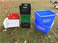 Milk Crates Recycle Bins Storage Lot