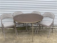 4 Folding Samsonite Chairs & Folding Table