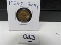 1955- S Lincolon Wheat Penny