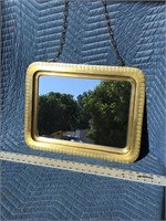 Incredible Brass Framed Mirror With Hanging Chain