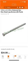 1/2"x4-1/2” lag screws