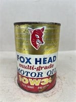Foxhead motor oil paper advertising can with