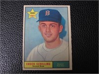 1961 TOPPS #499 CHUCK SCHILLING RED SOX