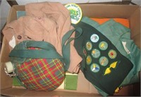 Box of Girl Scout Items