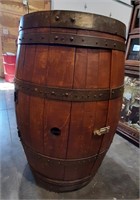 Freuil whiskey barrel cabinet, on wheels