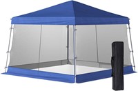 Outsunny Slant Leg Pop Up Canopy Tent with Netting