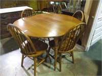 MAPLE TABLE W/4 BENT BACK CHAIRS