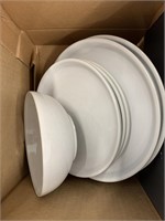 DENBY STONE 2 DINNER PLATES, 3 SALAD PLATES,1 BOWL