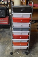 Ten Drawer Rolling Organizer Cart