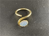 Adjustable opal triplet ring about size 5-7