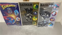 1980'S 3PC SUPERMAN & BATMAN BUTTON COLLECTIONS