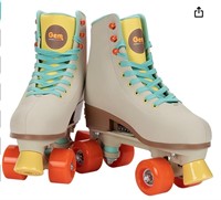 GEM QUAD ROLLER SKATES - CREAM, Size 7-10