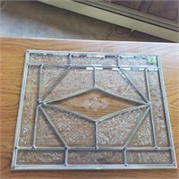 Leaded Beveled Etched Clear Glass Window