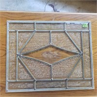 Leaded Beveled Etched Clear Glass Window