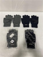 4 PAIRS OF NON SLIP WINTER GLOVES WITH TOUCH