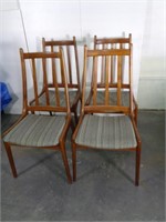 4 chaises vintage design teak