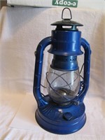 Vintage Blue Dietz No 8 Air Pilot Oil Lamp 13&1/2"