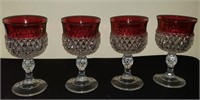 lot 4 diamond point wines w cranberry rims